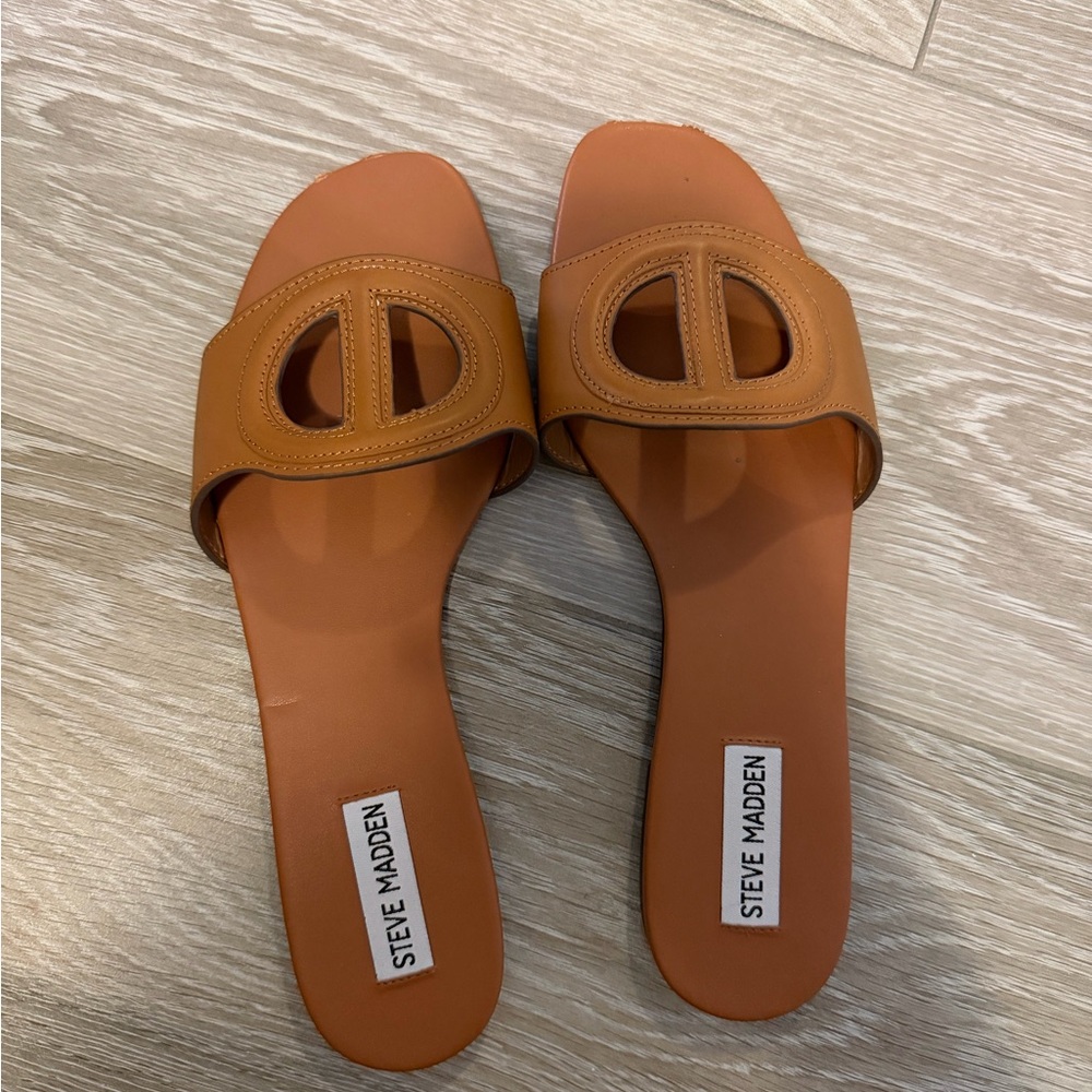 Steve Madden Kylah Tan Leather Sandals